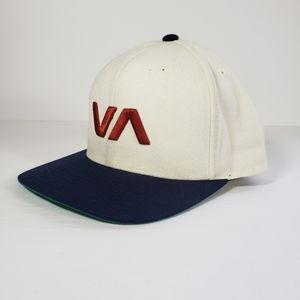 RVCA Snapback Hat White Blue Green